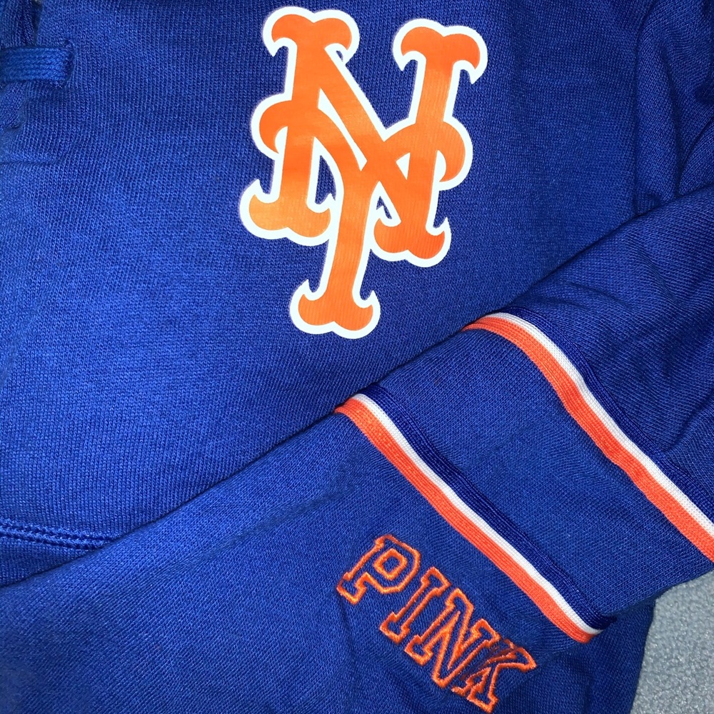 PINK Mets cross neck sweater